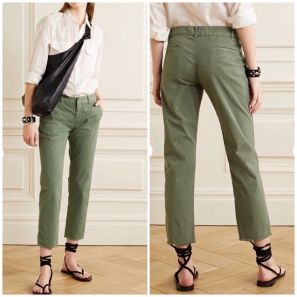 Nili Lotan East Hampton Frayed Stretch Twill Pants